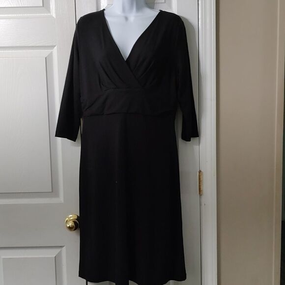 Talbots  black  3/4th sleeve dress  Sz LP - Picture 1 of 6